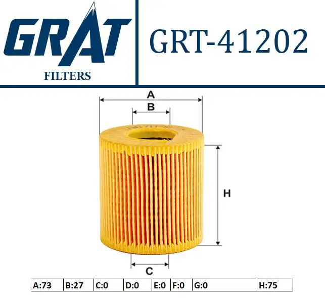 GRAT 41202 Yağ Filtresi 15208AD200