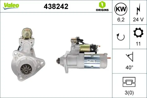 VALEO 438242 Marş Motoru A0051515401