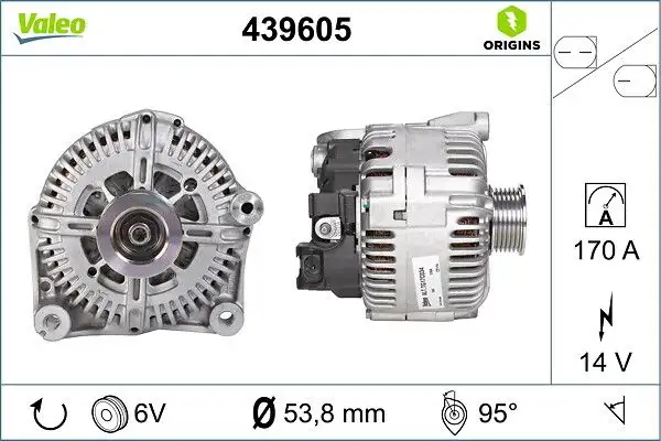 VALEO 439605 Şarj Dinamosu 12317801173