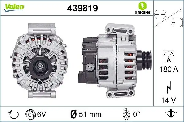 VALEO 439819 Şarj Dinamosu A0906780280