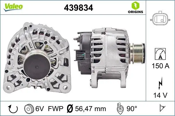 VALEO 439834 Şarj Dinamosu 231007281R