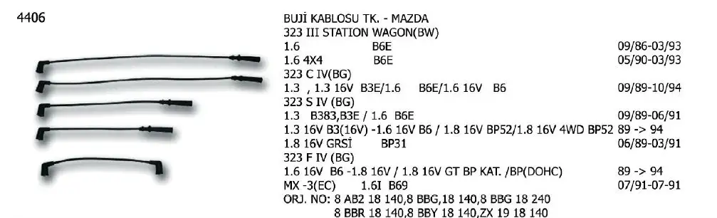 ÜNÜVAR 4406 Buji Kablosu