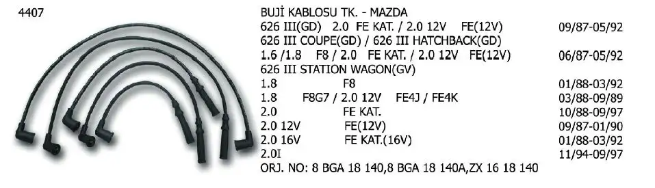 ÜNÜVAR 4407 Buji Kablosu