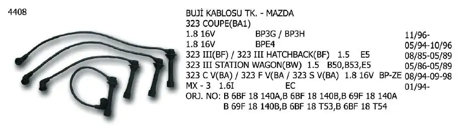 ÜNÜVAR 4408 Buji Kablosu