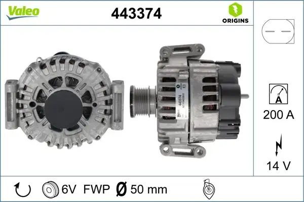 VALEO 443374 Şarj Dinamosu A0131541002