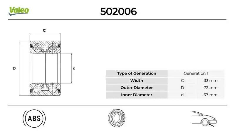 VALEO 502006 Ön Aks Rulmanı