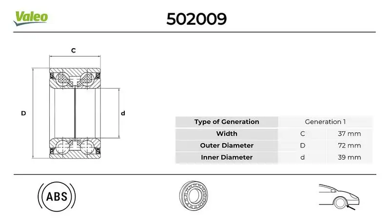VALEO 502009 Ön Aks Rulmanı