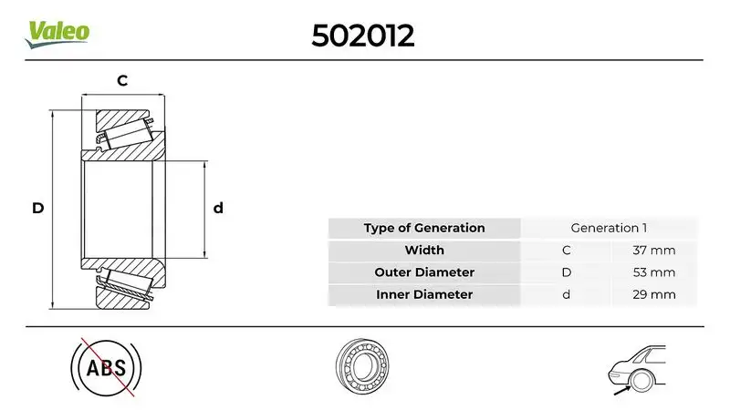 VALEO 502012 Arka Aks Rulmanı