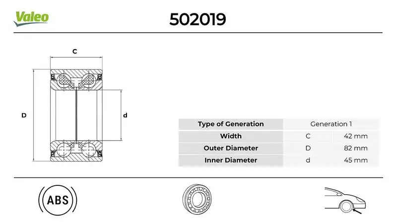 VALEO 502019 Ön Aks Rulmanı