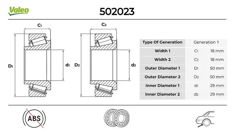 VALEO 502023 Arka Aks Rulmanı