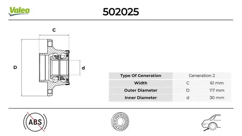 VALEO 502025 Arka Aks Rulmanı
