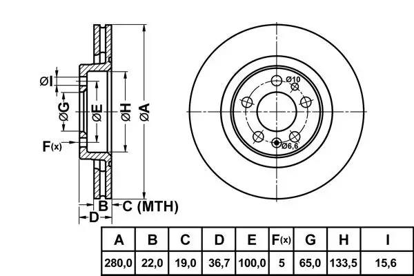 MGA 50204 Ön Fren Diski 1J0615301M