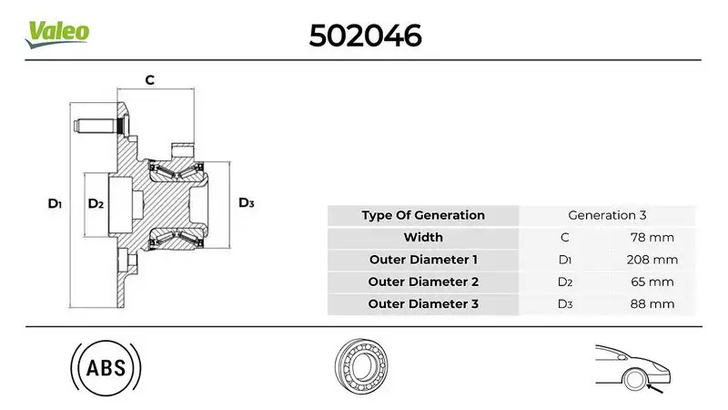 VALEO 502046 Ön Poyra
