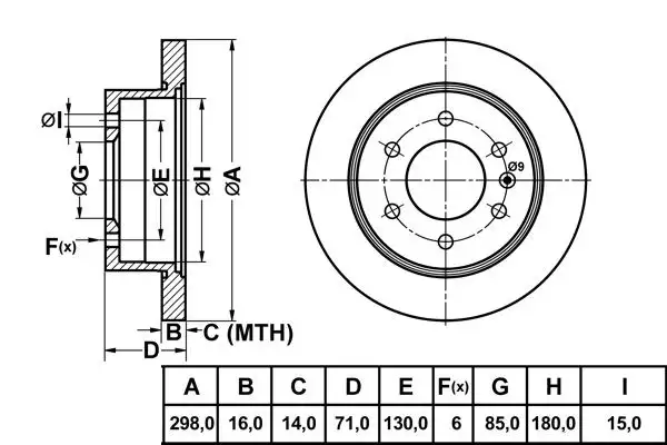 MGA 50206 Arka Fren Diski A9064230012
