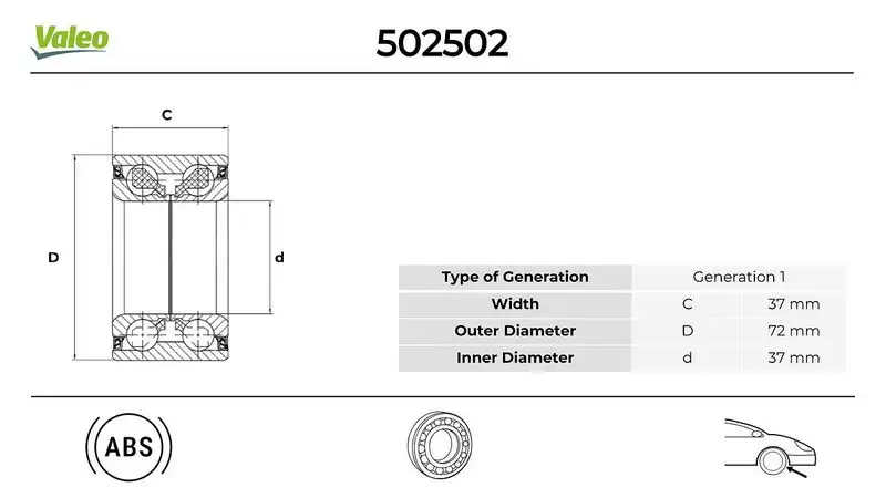 VALEO 502502 Ön Aks Rulmanı