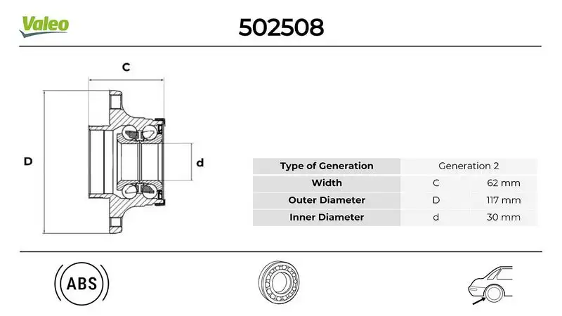 VALEO 502508 Arka Aks Rulmanı