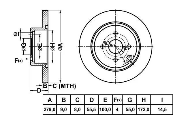 MGA 50256 Arka Fren Diski 4243102080