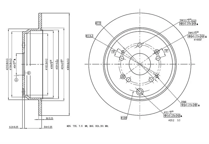 MGA 50436 Arka Fren Diski 42510SCAE50