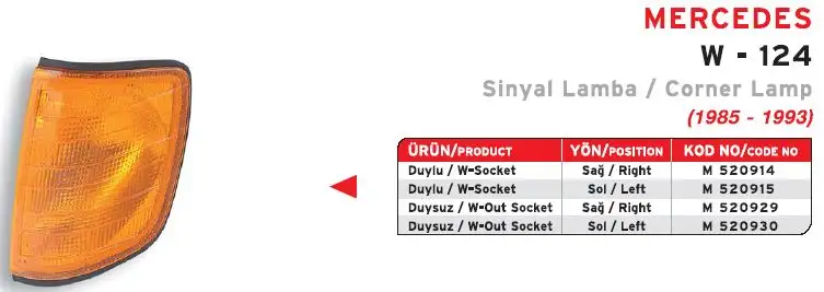 MARS 520915 Sinyal Lambası (Sol) A2018260443