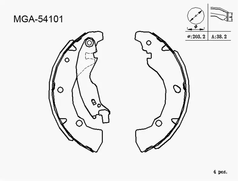 MGA 54101 Arka Fren Balatası 9947690