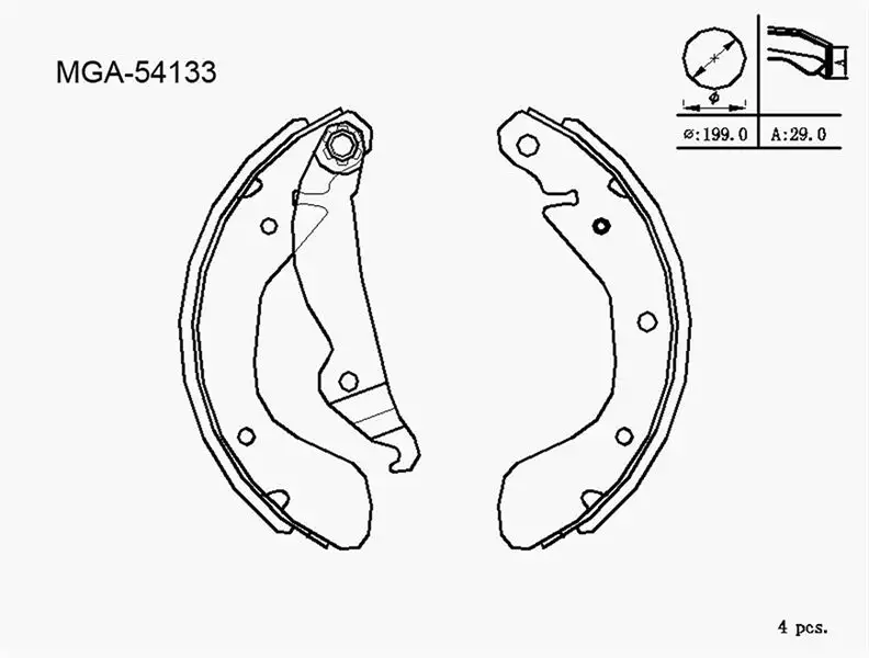 MGA 54133 Arka Fren Balatası 1605952