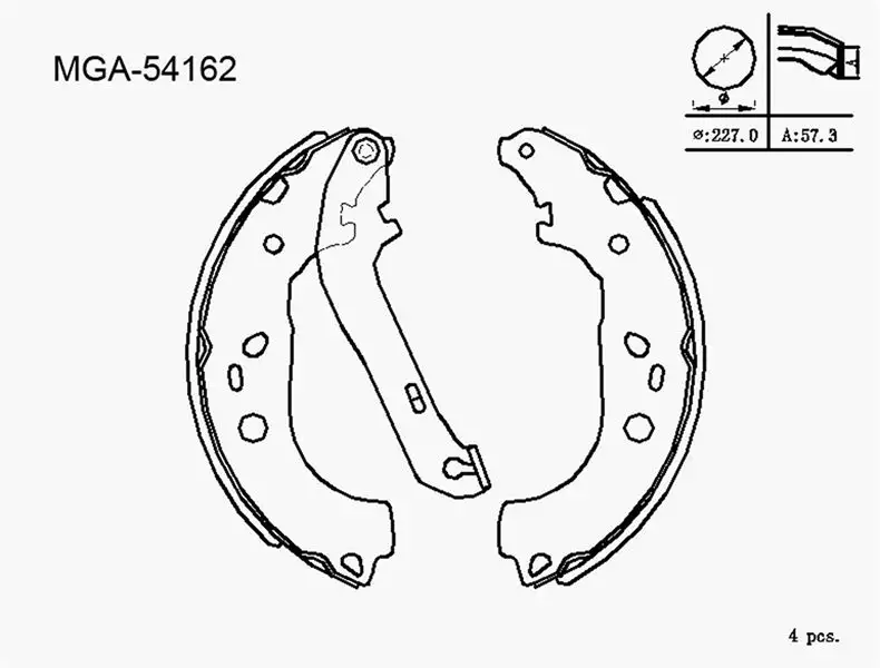 MGA 54162 Arka Fren Balatası 2T142200A2A