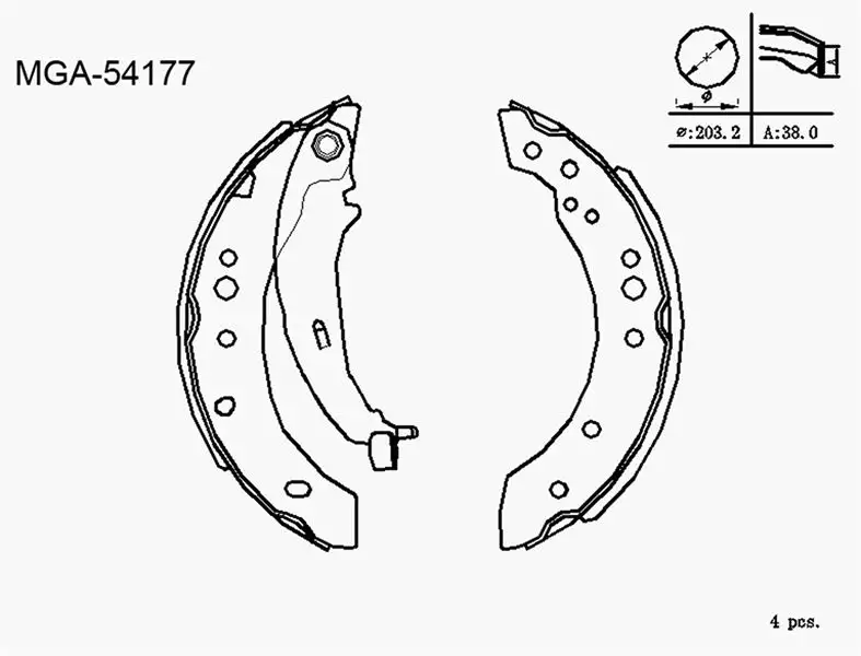 MGA 54177 Arka Fren Balatası MN186120