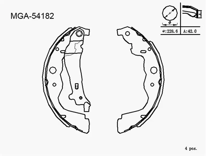MGA 54182 Arka Fren Balatası 7701210109