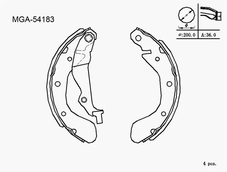 MGA 54183 Arka Fren Balatası 93740252
