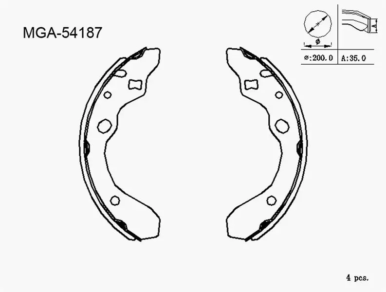 MGA 54187 Arka Fren Balatası BCYD2638ZA