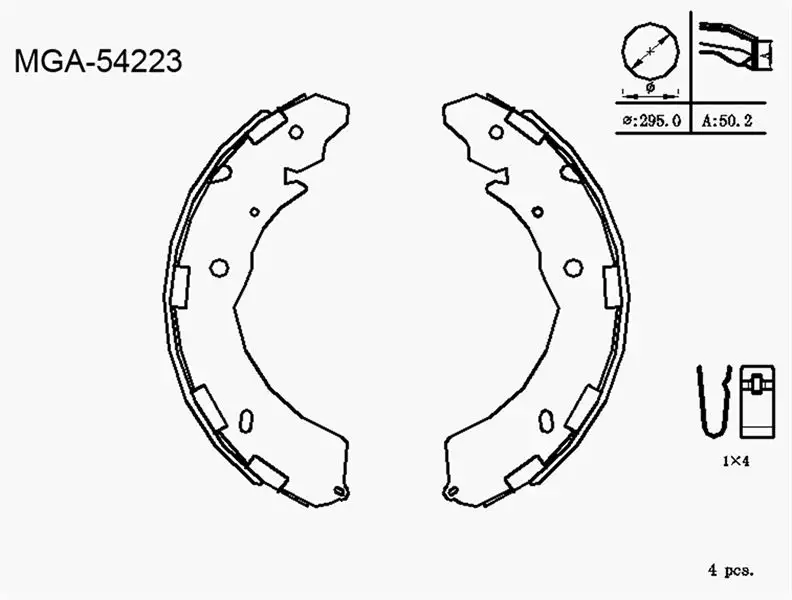 MGA 54223 Arka Fren Balatası 4600A106