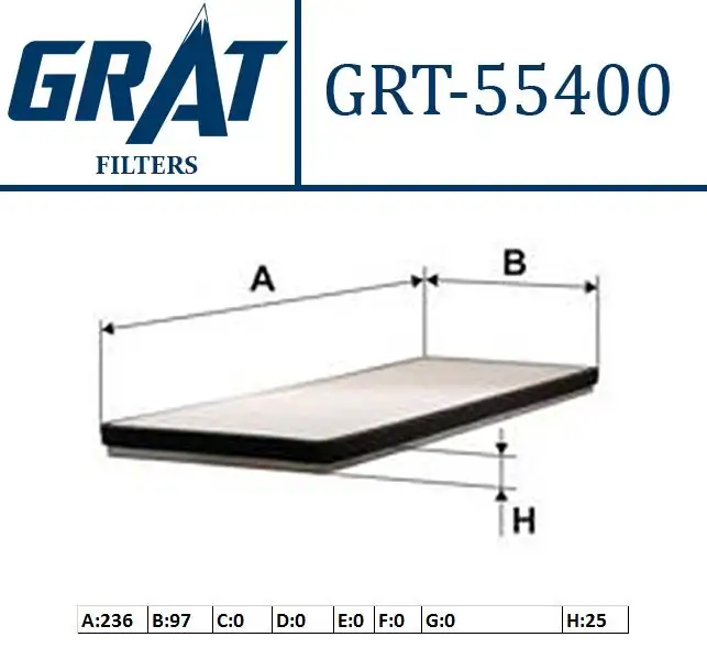 GRAT 55400 Polen Filtresi 68111091A0
