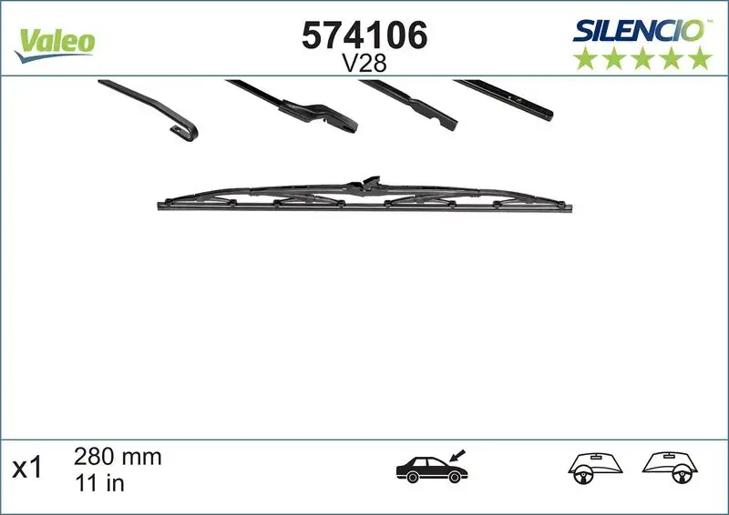 VALEO 574106 Arka Silecek Süpürgesi