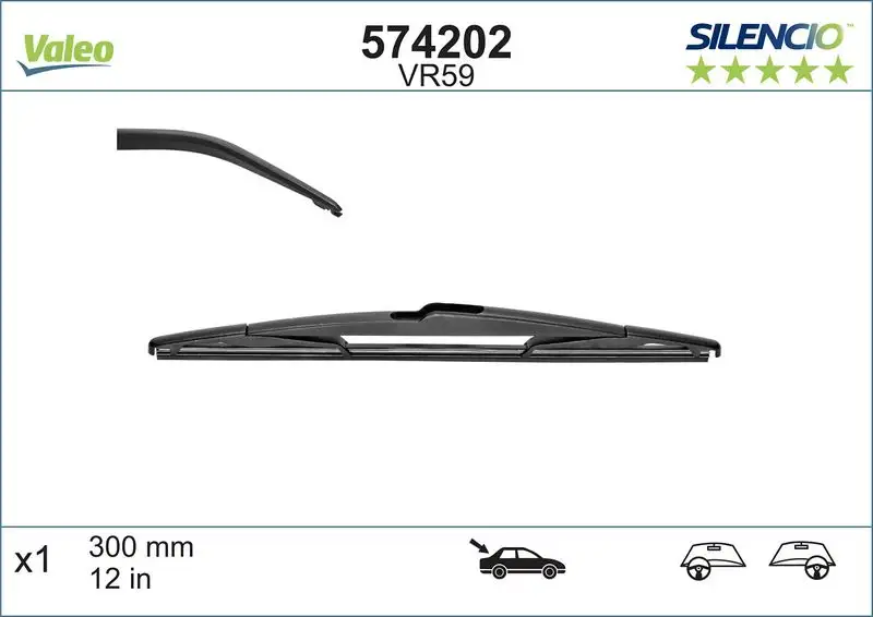 VALEO 574202 Arka Silecek Süpürgesi