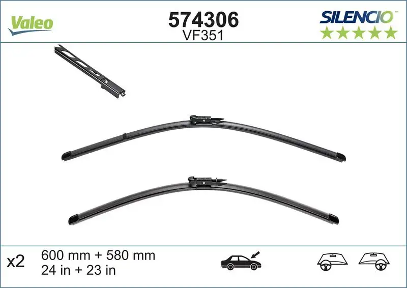VALEO 574306 Silecek Süpürgesi (Takım)