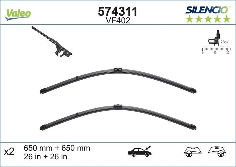 VALEO 574311 Silecek Süpürgesi (Takım)