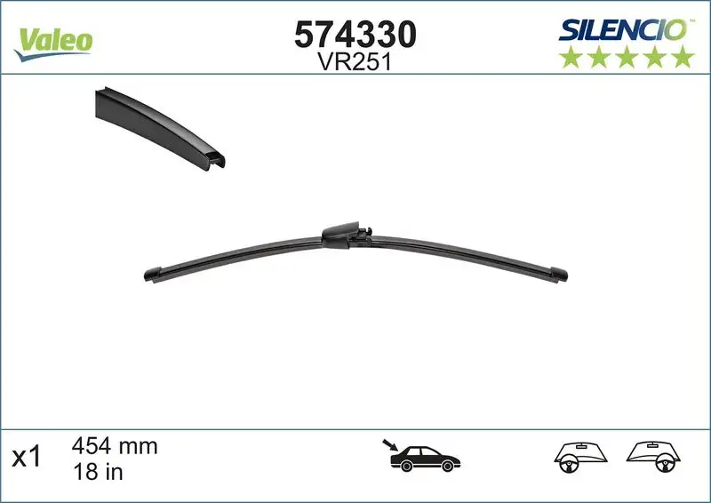 VALEO 574330 Arka Silecek Süpürgesi 7E0955425A