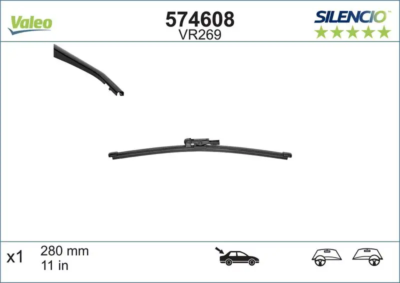 VALEO 574608 Arka Silecek Süpürgesi