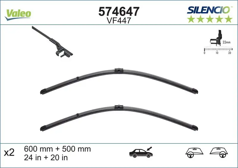 VALEO 574647 Silecek Süpürgesi (Takım)