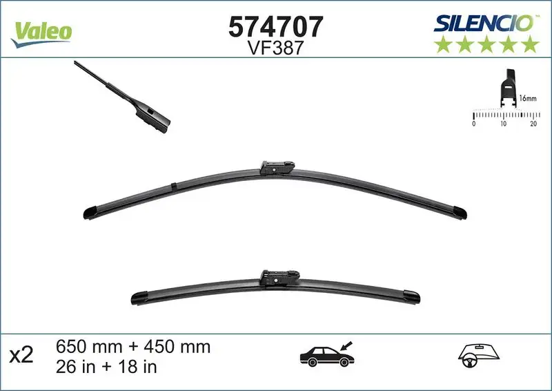 VALEO 574707 Silecek Süpürgesi (Takım)