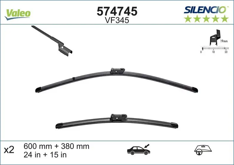 VALEO 574745 Silecek Süpürgesi (Takım) 51843624