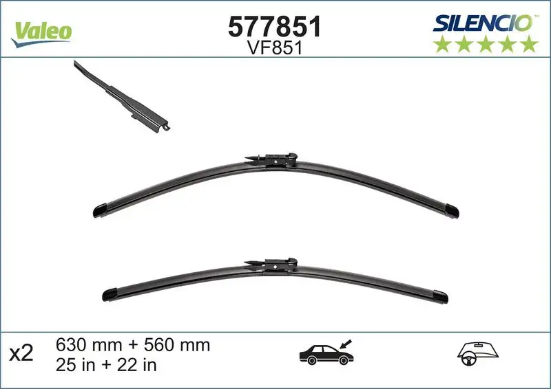 VALEO 577851 Silecek Süpürgesi (Takım) A2228201345