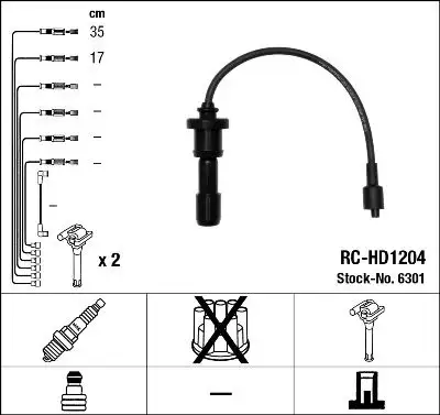 NGK 6301 (RCHD1204) Buji Kablosu 2750138B00
