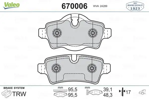 VALEO 670006 Arka Fren Balatası