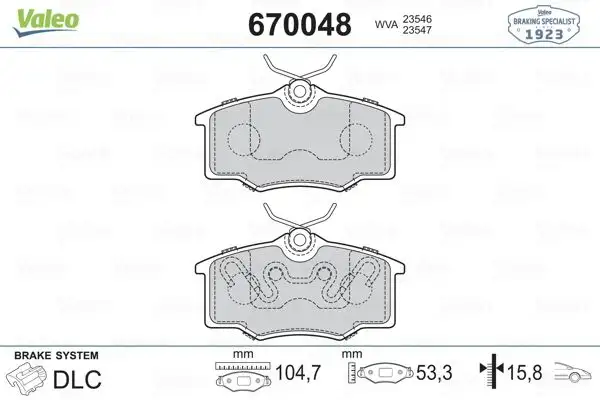VALEO 670048 Ön Fren Balatası 377698151K