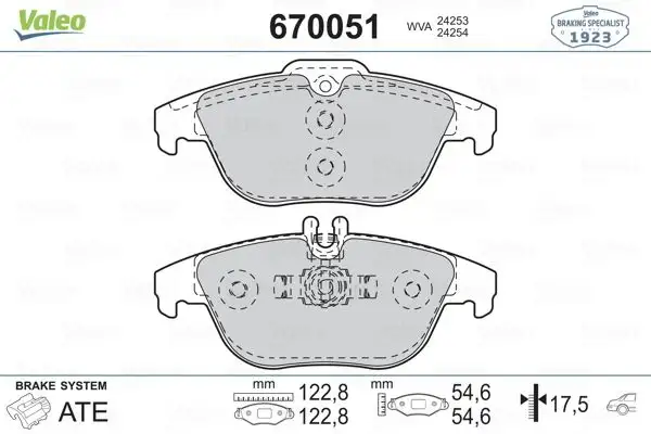 VALEO 670051 Arka Fren Balatası