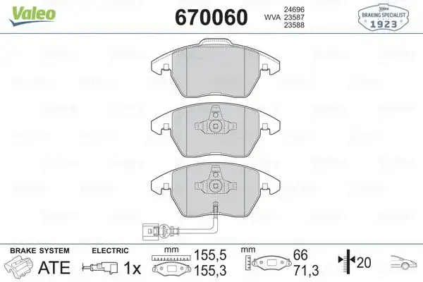VALEO 670060 Ön Fren Balatası