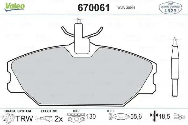 VALEO 670061 Arka Fren Balatası