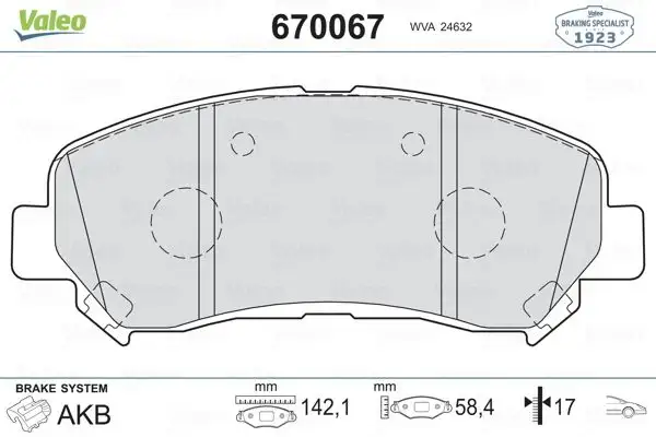 VALEO 670067 Ön Fren Balatası
