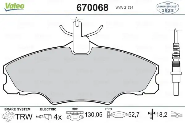 VALEO 670068 Ön Fren Balatası 425268